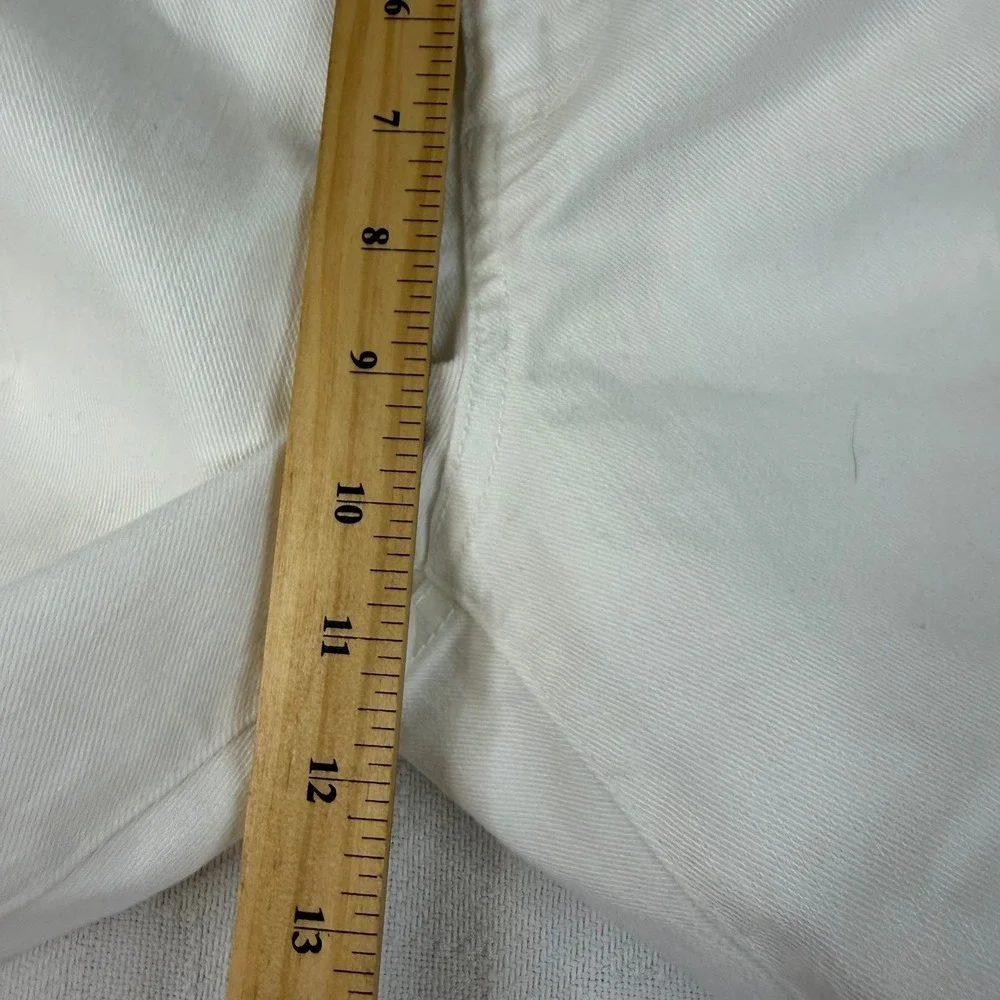 Coldwater Creek Womens White Straight Leg Twill Pants Size 14 Five Pocket Casual